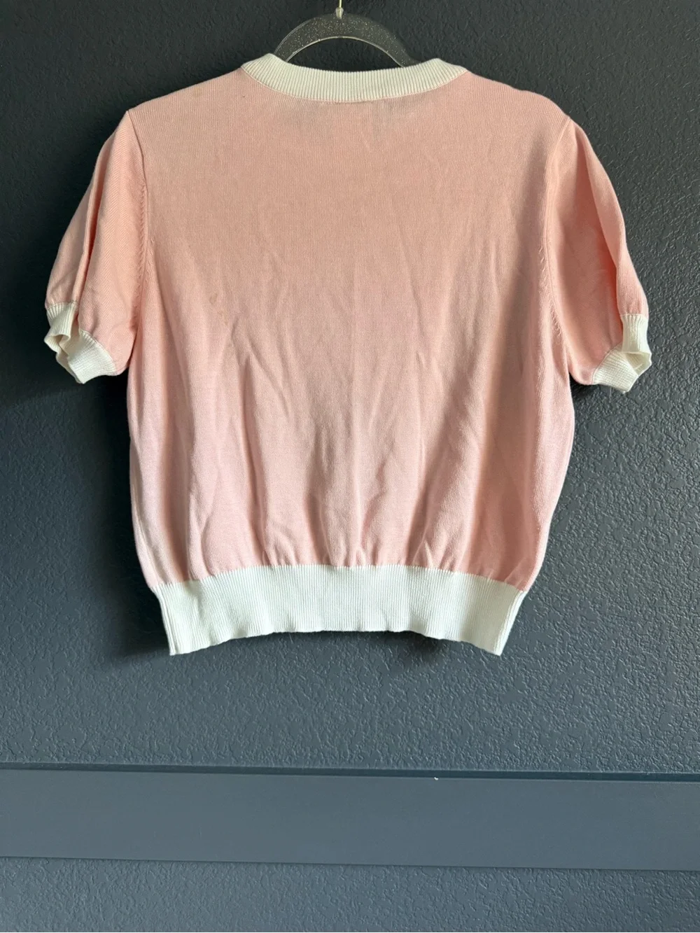 QUEEN OF SPARKLES • Bride print Pink Short Sleeve Knit Top - Small